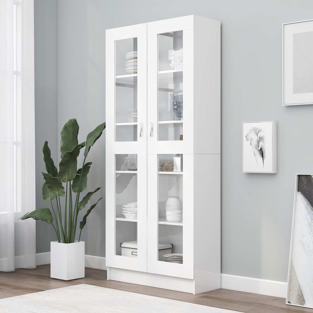 Vitrina bijela 82,5 x 30,5 x 185 cm konstruirano drvo