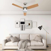 Stropni ventilator sa svjetlom i daljinskim 108 cm svjetlosmeđi