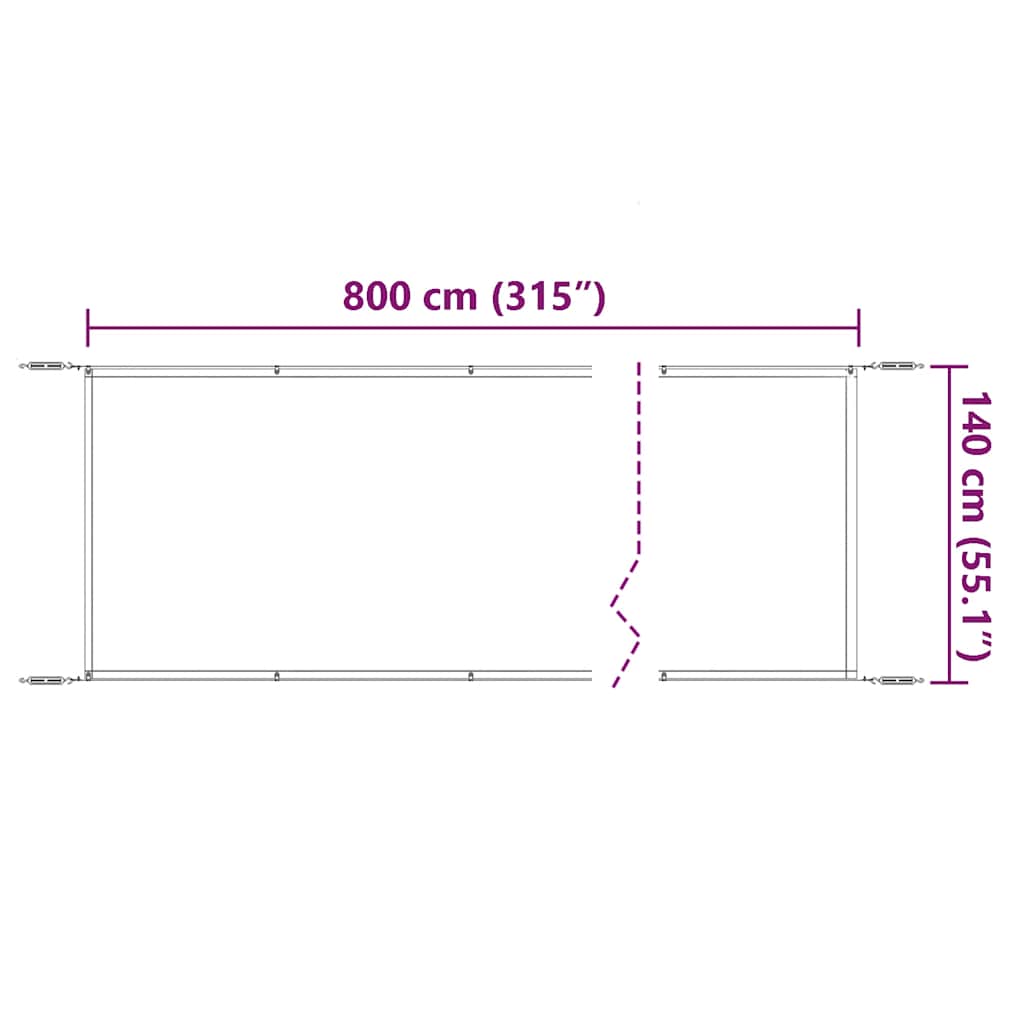 Okomita tenda terakota 140 x 800 cm od tkanine Oxford