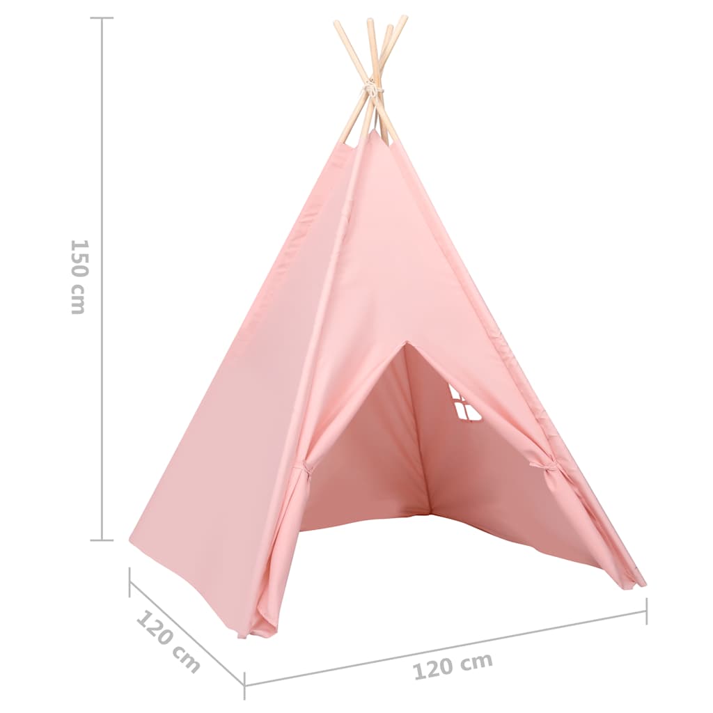 Dječji šator tipi od breskvine kore ružičasti 120x120x150 cm