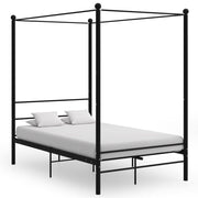Okvir za krevet s nadstrešnicom crni metalni 120 x 200 cm