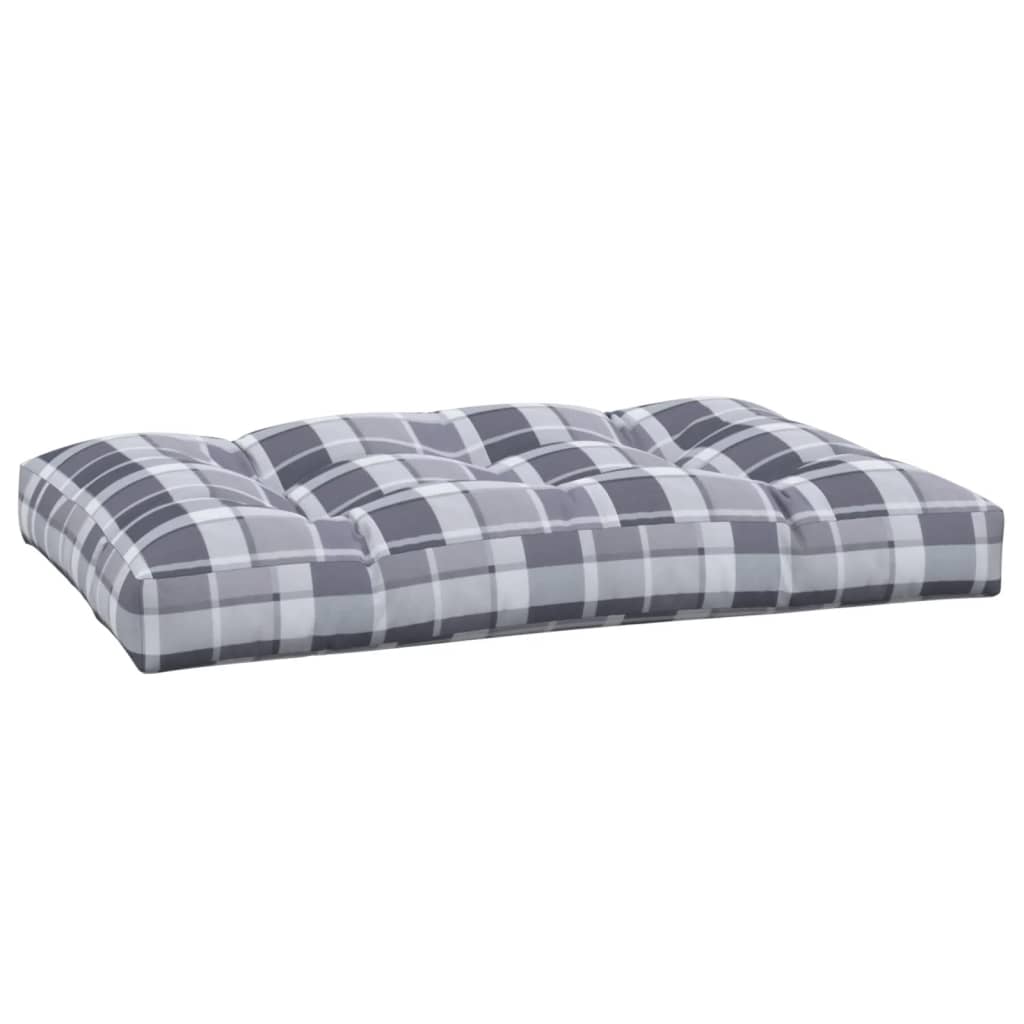 Jastuk za palete sivi karirani 120 x 80 x 12 cm od tkanine