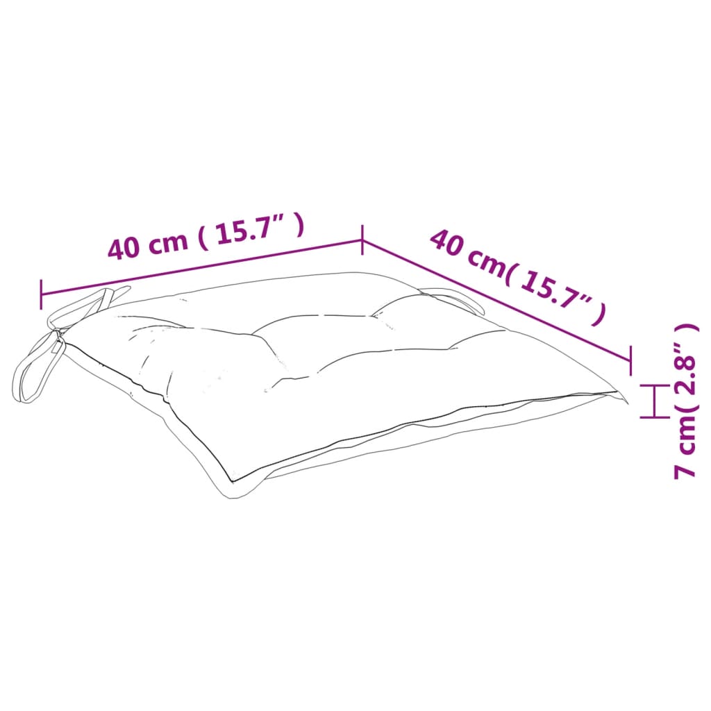 Jastuci za stolice 4 kom plavi 40 x 40 x 7 cm od tkanine Oxford