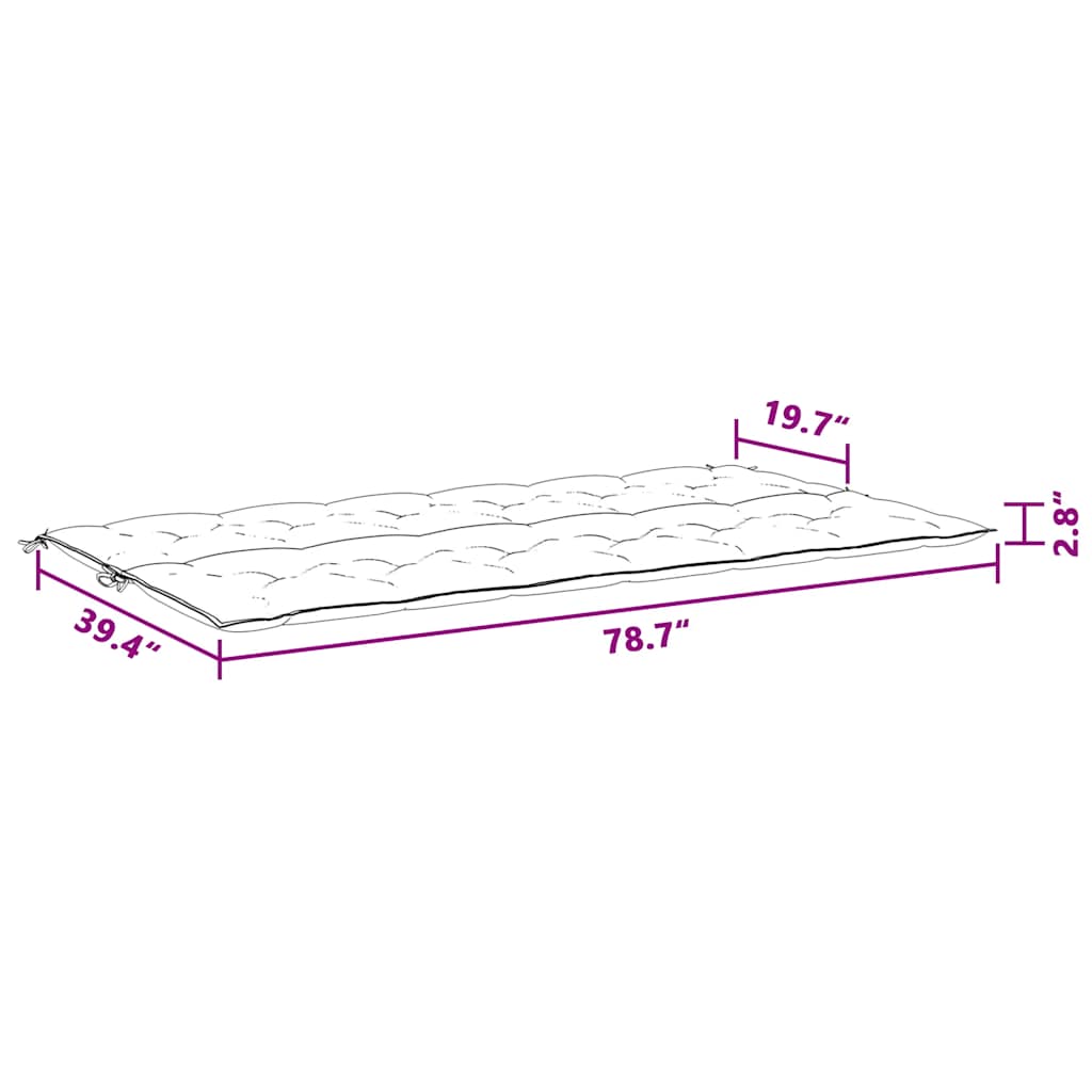 Jastuk za vrtnu klupu antracit 200x(50+50)x7 cm tkanina Oxford