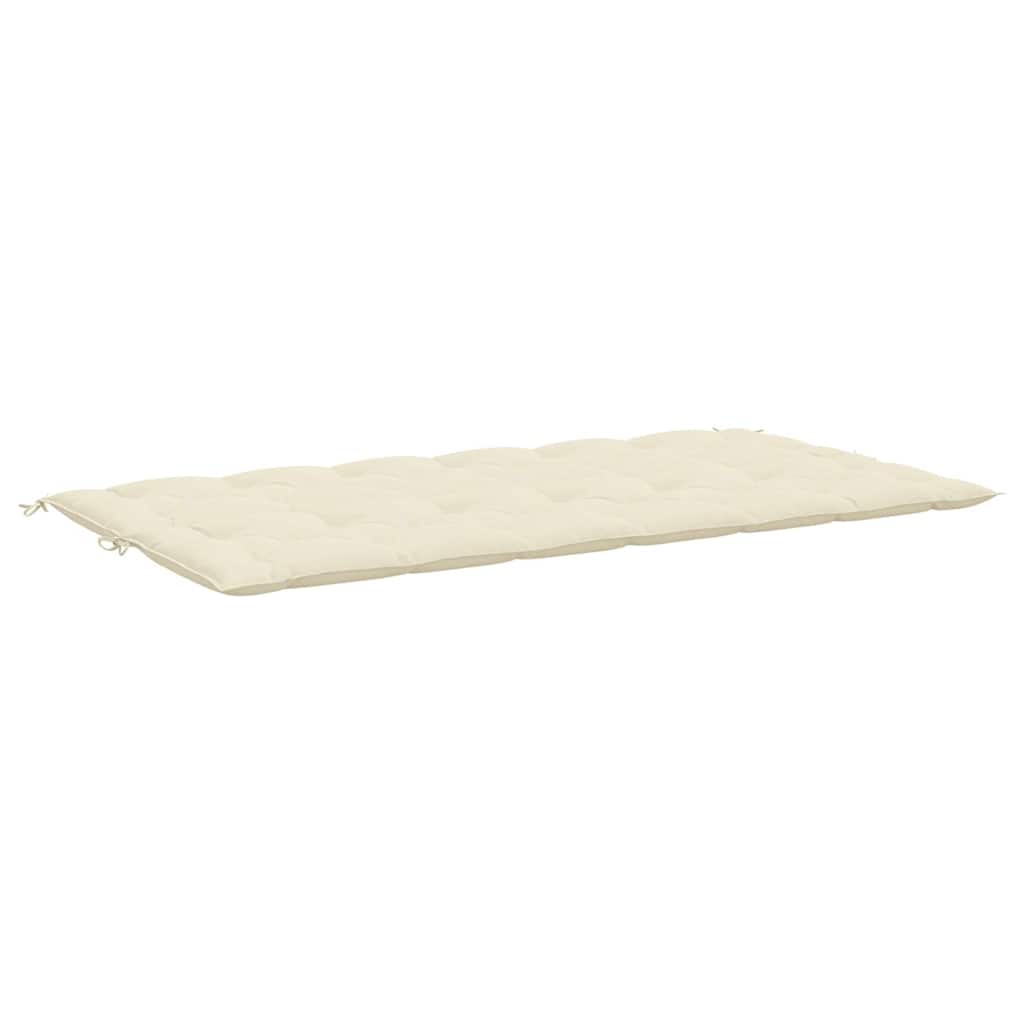 Jastuk za vrtnu klupu krem bijeli 200x(50+50)x7 cm od tkanine