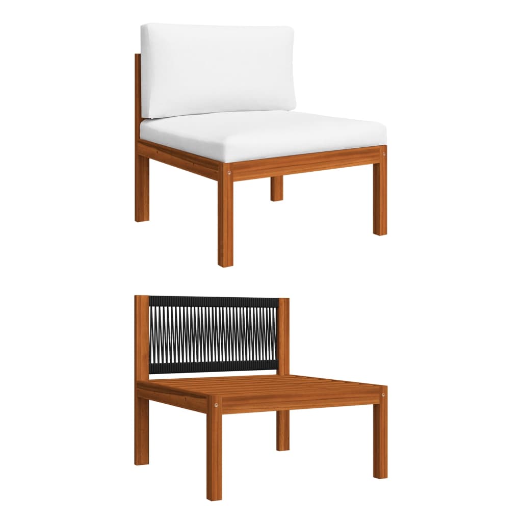 Vrtni set za sjedenje s jastucima, 4 dijela, krem boje, 63x63 cm