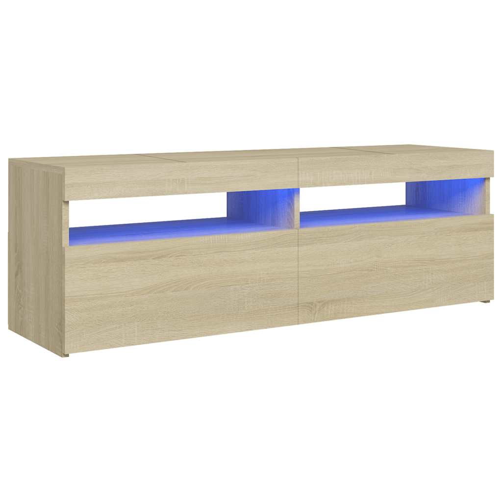TV ormarić s LED svjetlima boja hrasta sonome 120x35x40 cm