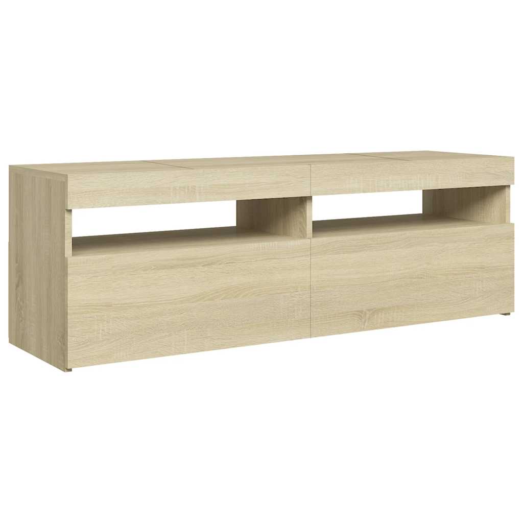TV ormarić s LED svjetlima boja hrasta sonome 120x35x40 cm
