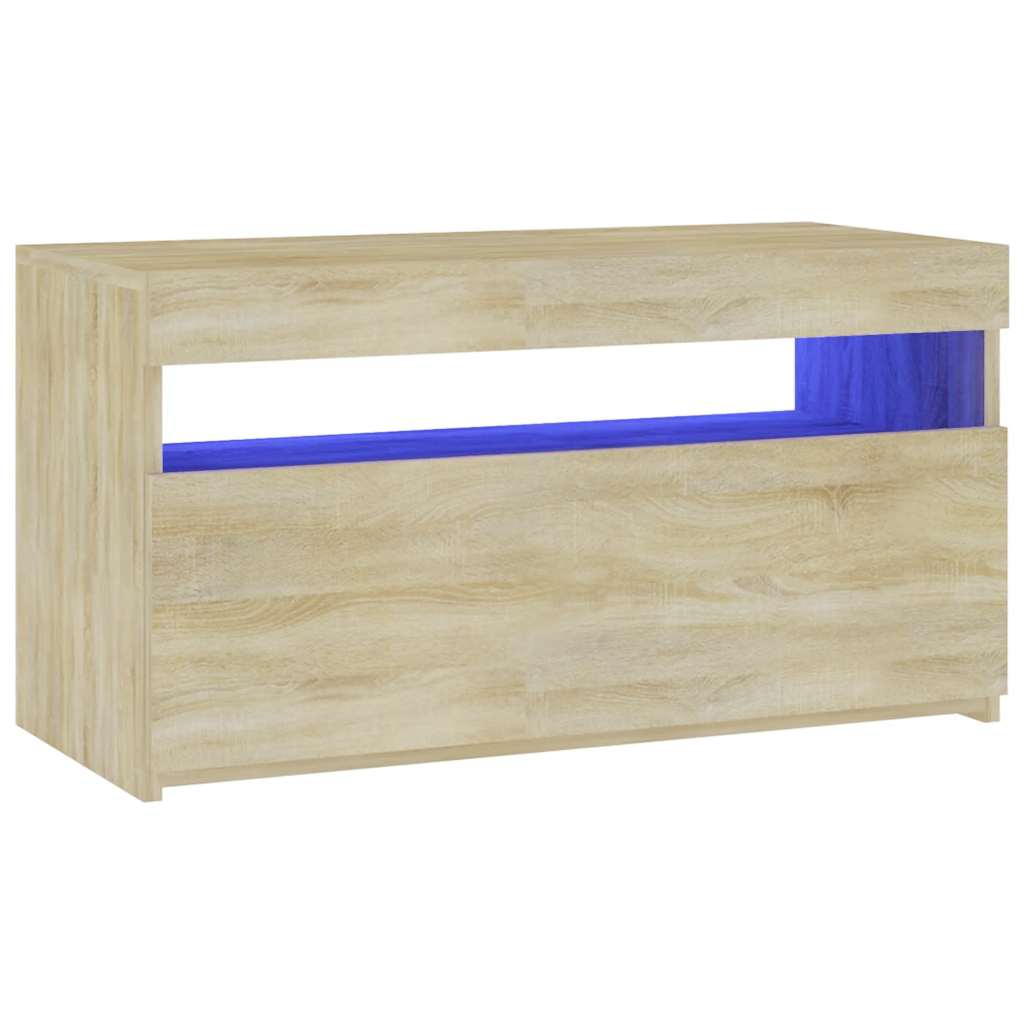 TV ormarić s LED svjetlima boja hrasta sonome 75 x 35 x 40 cm