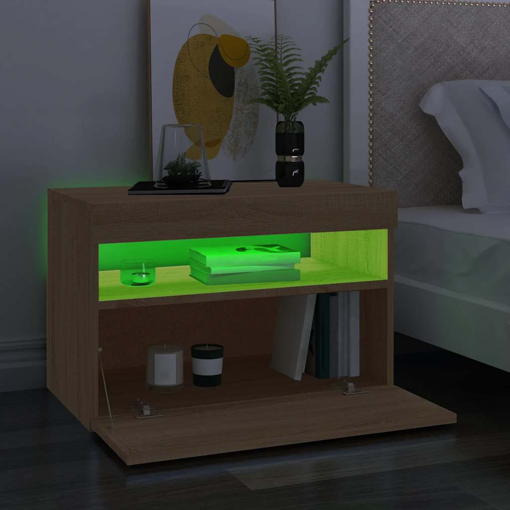 TV ormarić s LED svjetlima boja hrasta sonome 60x35x40 cm