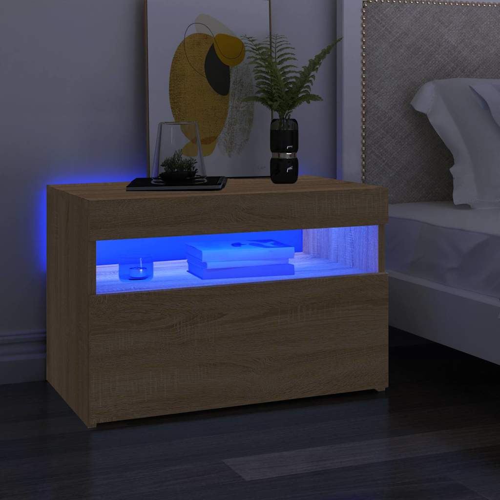 TV ormarić s LED svjetlima boja hrasta sonome 60x35x40 cm