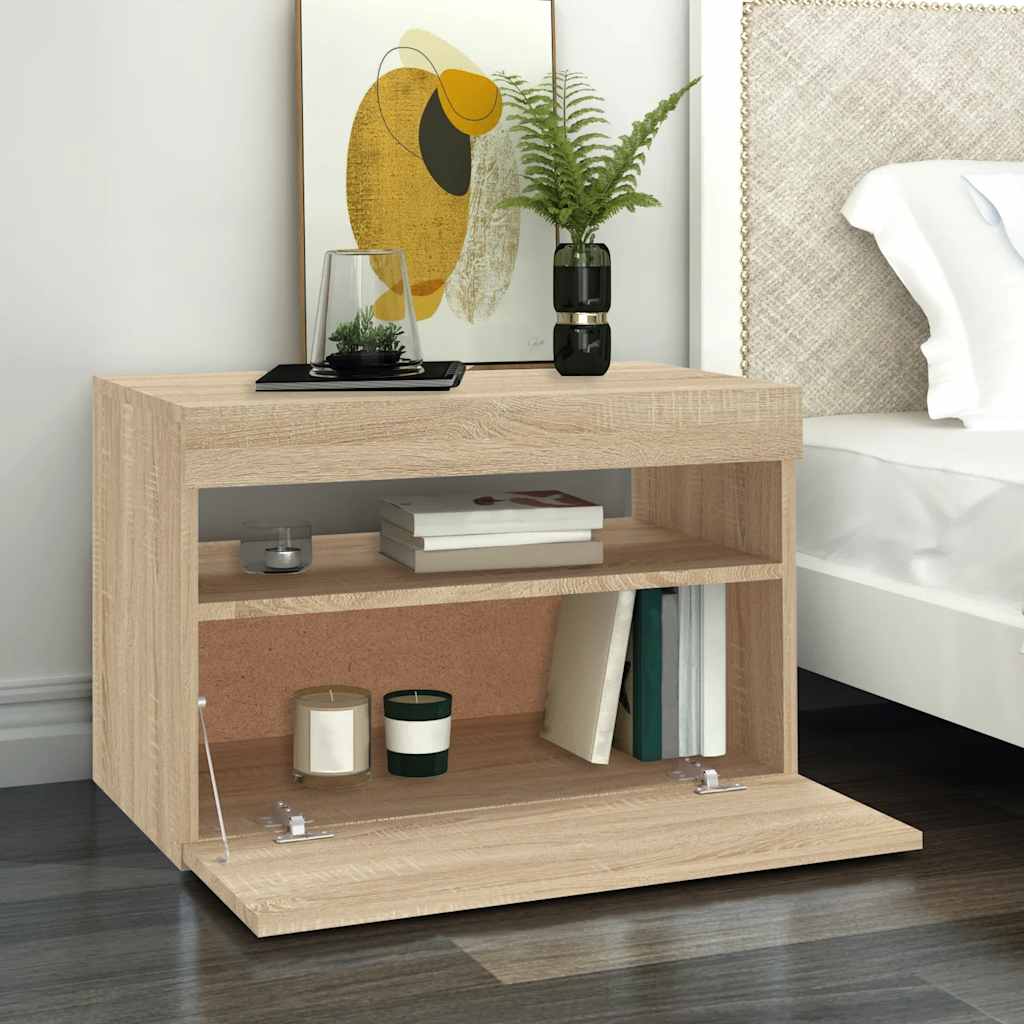 TV ormarić s LED svjetlima boja hrasta sonome 60x35x40 cm