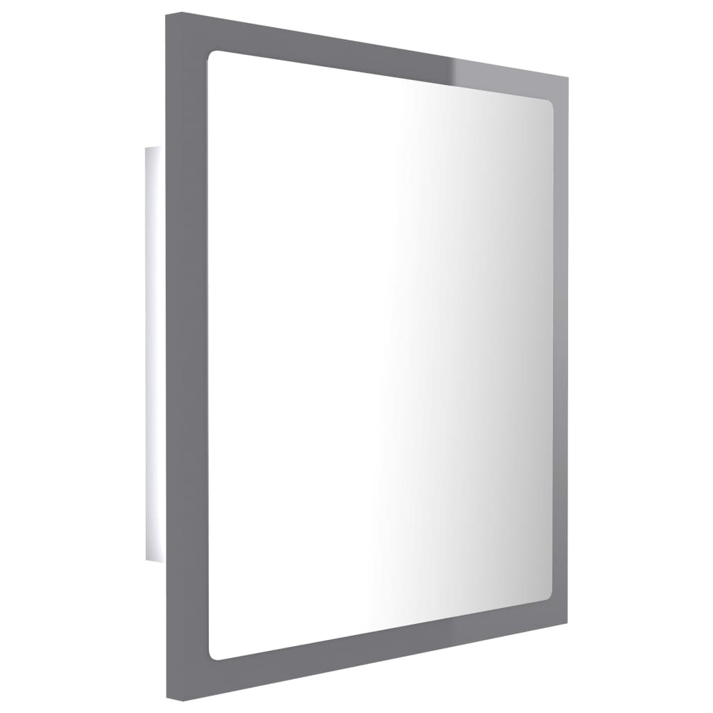 LED kupaonsko ogledalo visoki sjaj sivo 40x8,5x37 cm akrilno