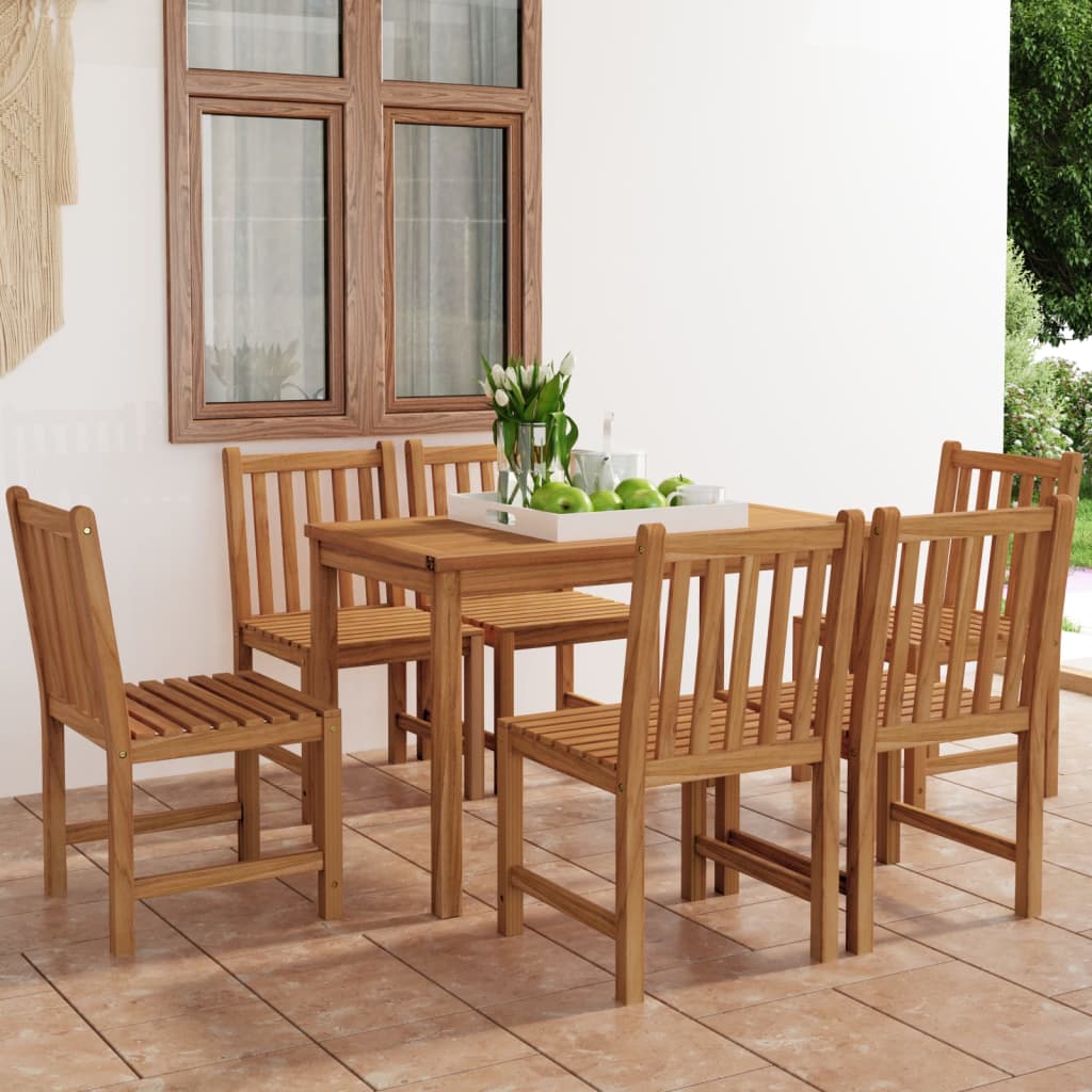 Vrtni blagovaonski set od 7 dijelova 120 x 70 cm masivno tikovino drvo