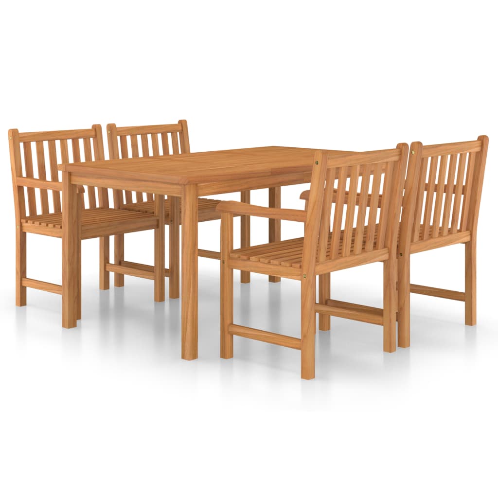 Vrtni blagovaonski set od 5 dijelova 150 x 90 cm masivno tikovino drvo