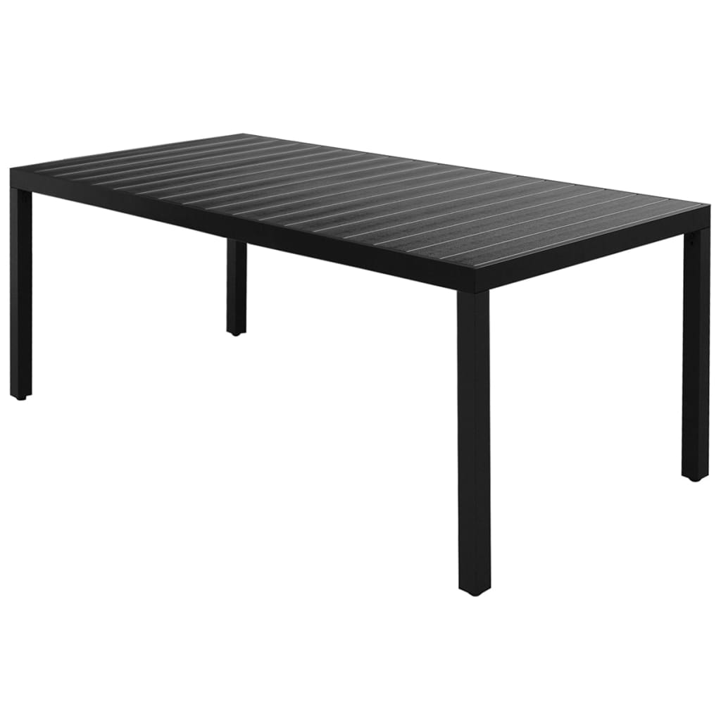 9-dijelni vrtni blagovaonski set od PVC ratana crni