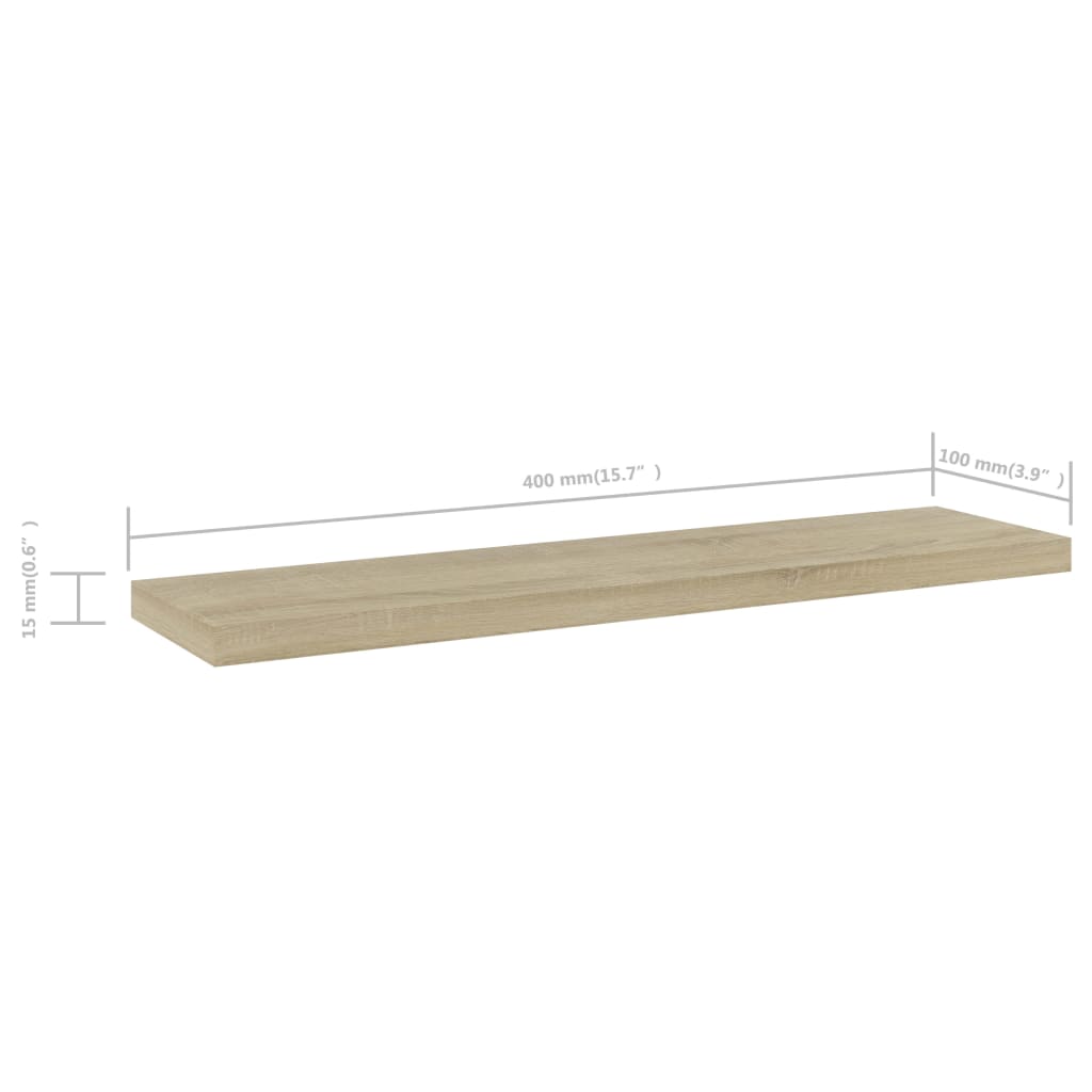 Police za knjige 4 kom boja hrasta sonome 40x10x1,5 cm drvene
