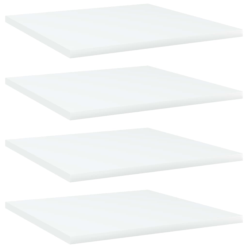 Police za knjige 4 kom bijele 40x40x1,5 cm konstruirano drvo