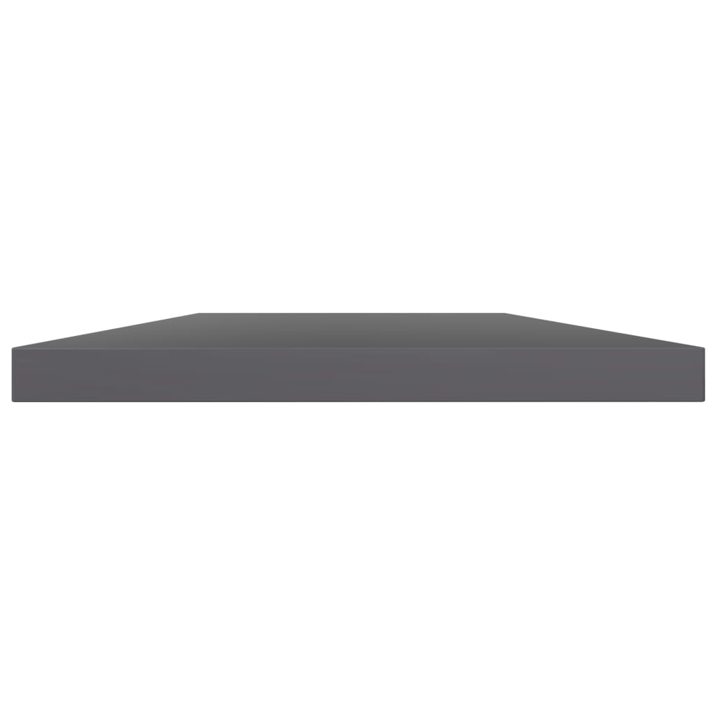 Police za knjige 4 kom visoki sjaj sive 60x10x1,5 cm od iverice