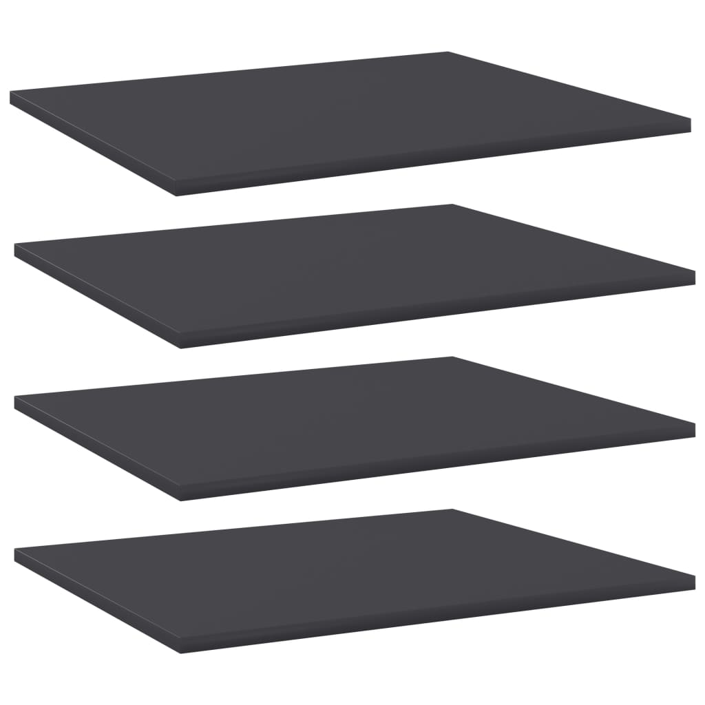 Police za knjige 4 kom sive 60 x 50 x 1,5 cm od iverice