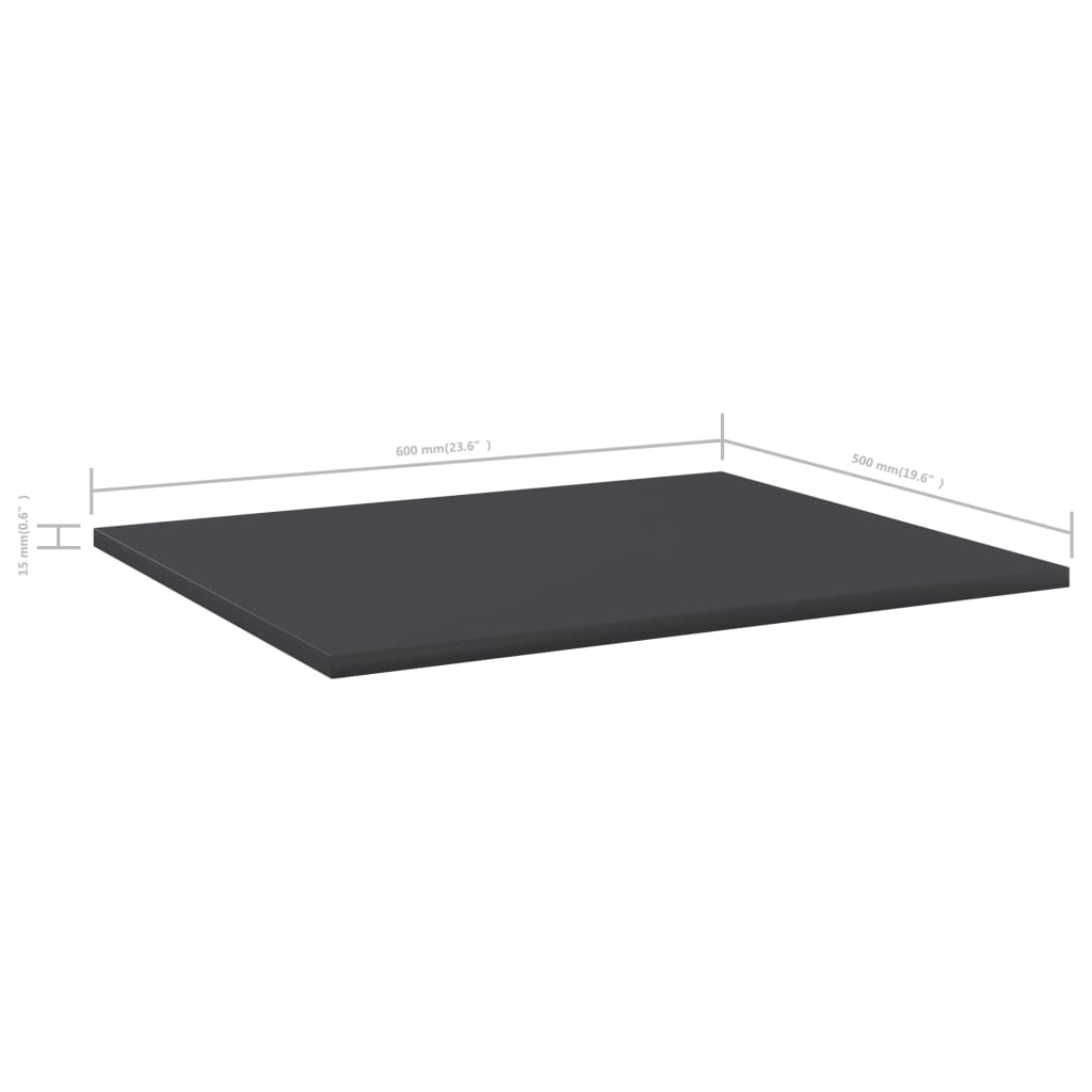 Police za knjige 4 kom sive 60 x 50 x 1,5 cm od iverice