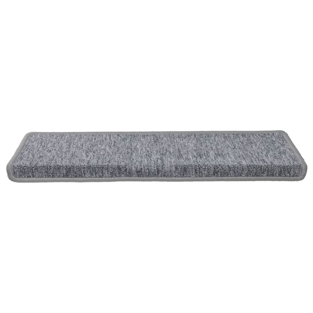 Prostirke za stepenice 15 kom 65x21x4 cm svijetlo sive pravokutne rubove