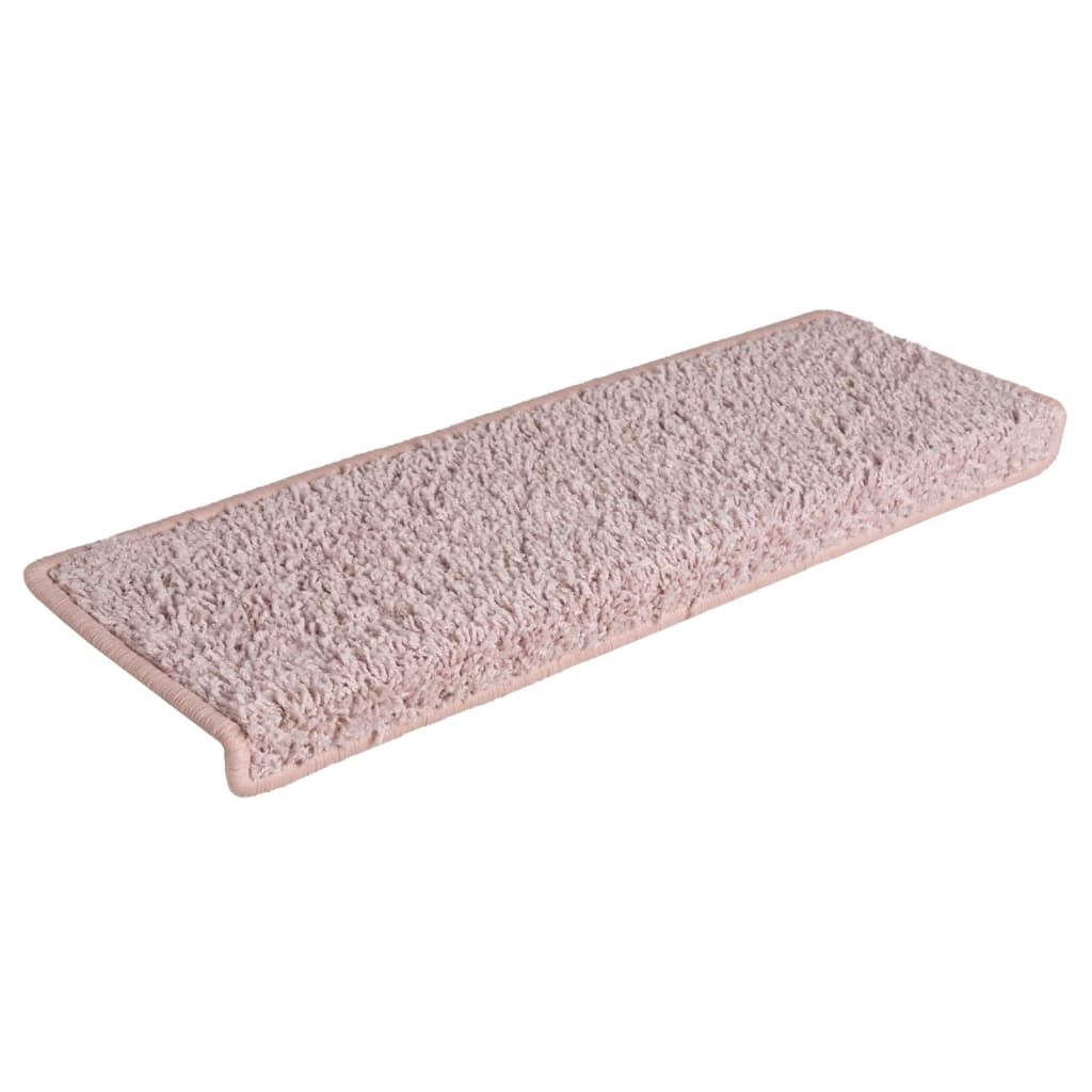 Prostirke za stepenice 15 kom 65x21x4 cm svijetlo ružičaste pravokutne rubove
