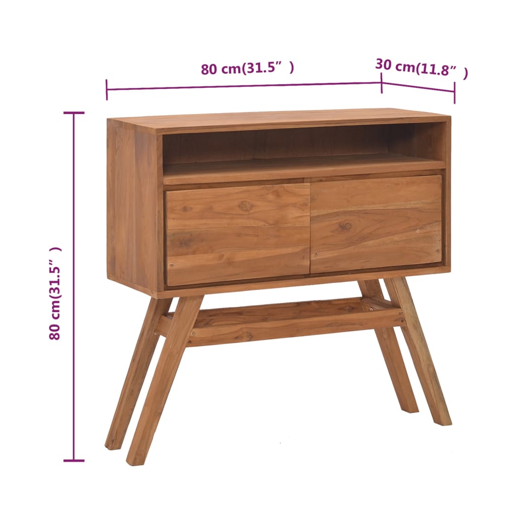 Konzolni stol 80 x 30 x 80 cm od masivne tikovine