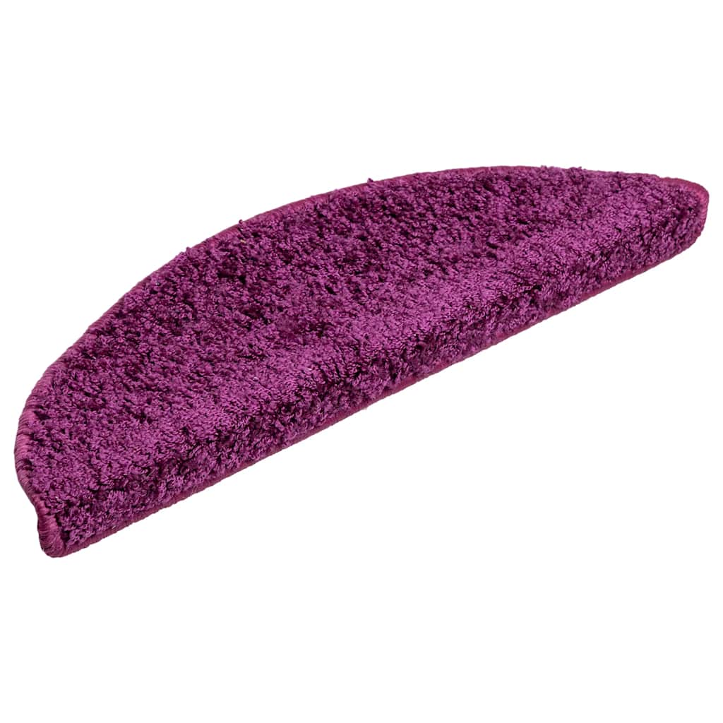 Prostirke za stepenice 10 kom 56x17x3 cm ljubičaste poluokrugle