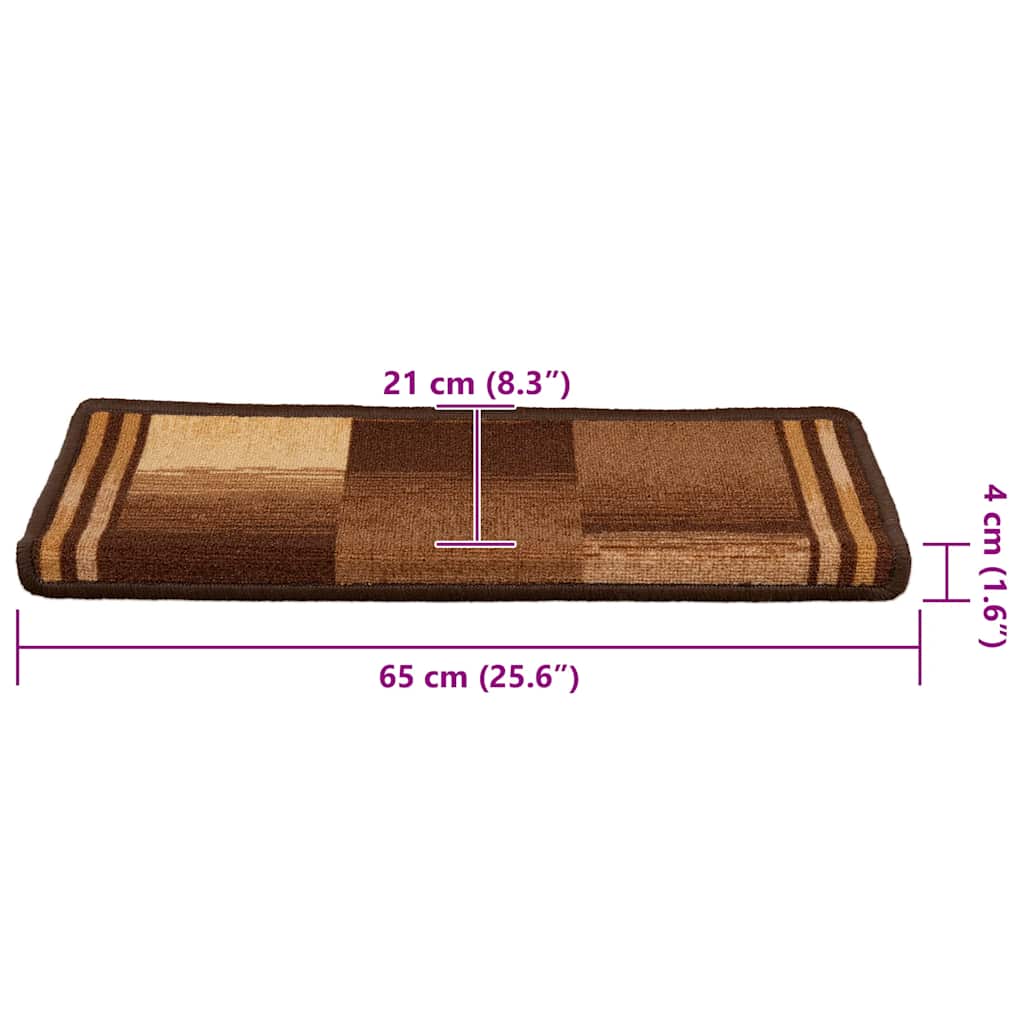 Otirači za stepenice samoljepljivi 5 kom 65x21x4 cm smeđi