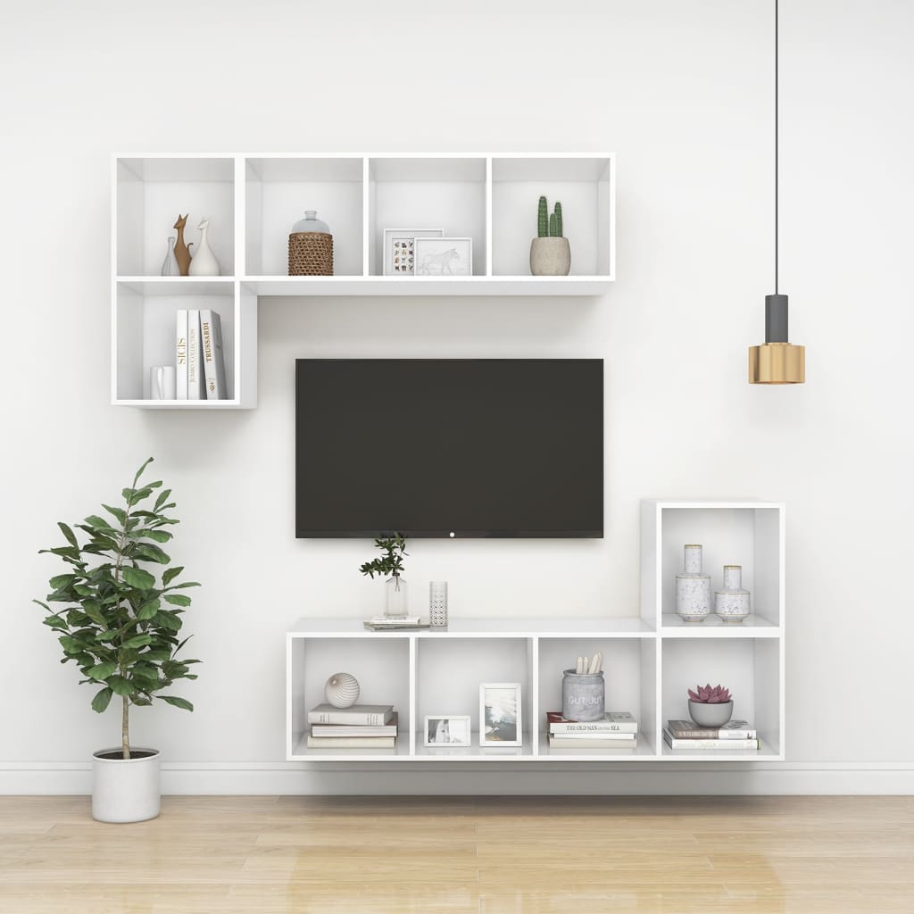 Zidni ormarići 4 kom bijeli 37 x 37 x 37 cm konstruirano drvo