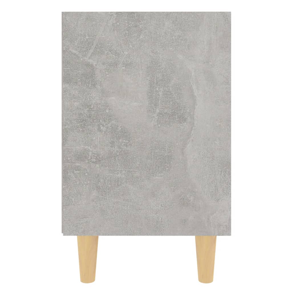 Noćni ormarići s drvenim nogama 2 kom boja betona 40x30x50 cm