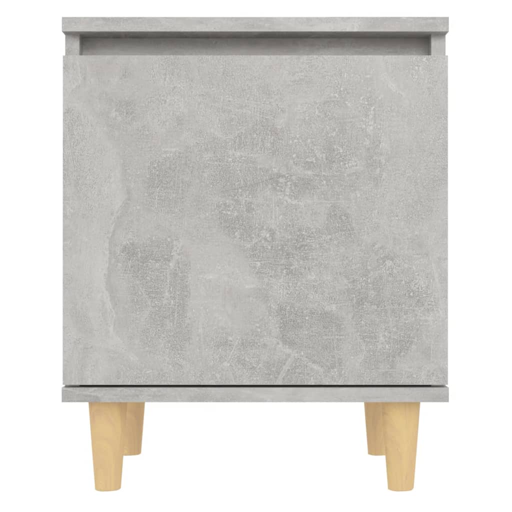 Noćni ormarić s drvenim nogama siva boja betona 40 x 30 x 50 cm