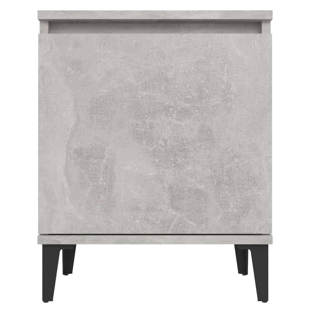 Noćni ormarići s metalnim nogama boja betona 40 x 30 x 50 cm