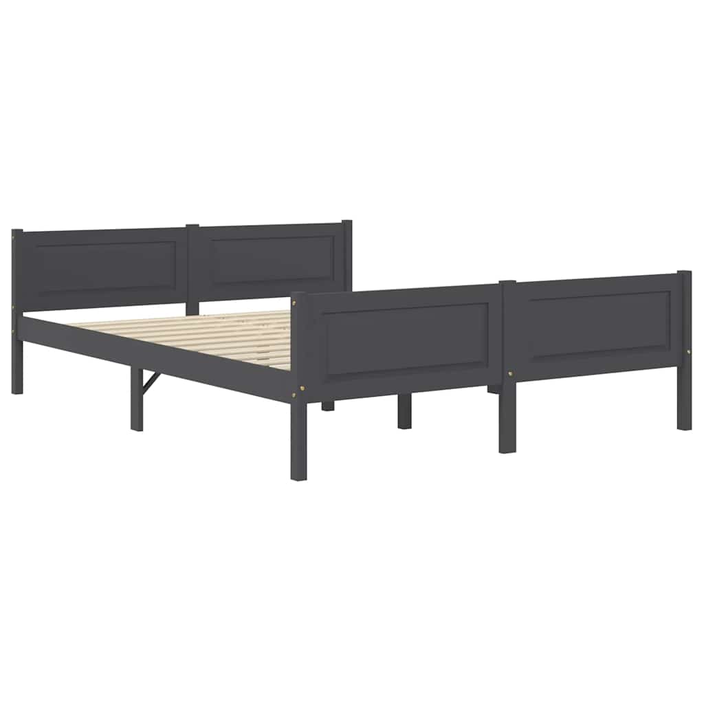 Okvir za krevet od masivne borovine sivi 140 x 200 cm