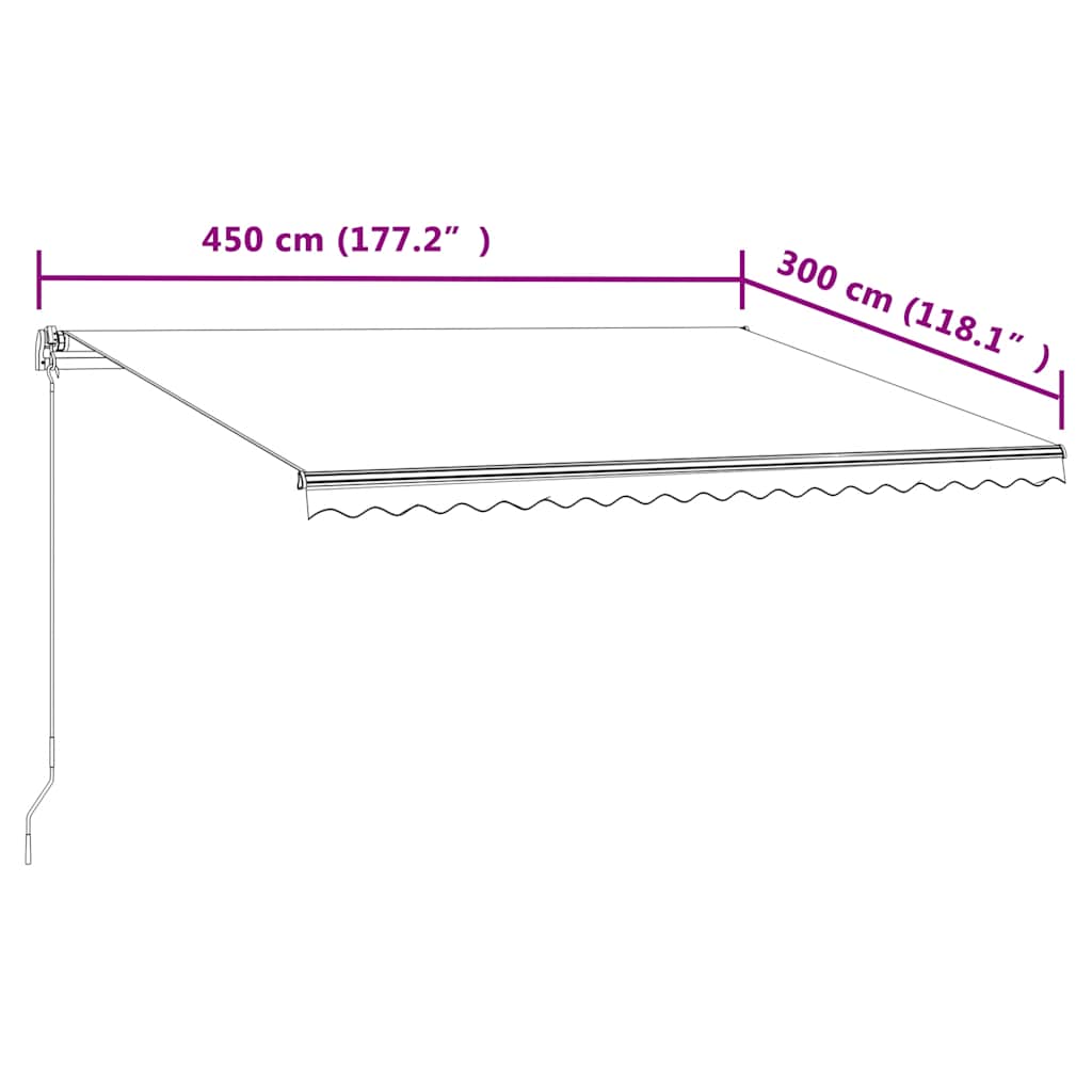 Tenda na automatsko uvlačenje 450 x 300 cm krem