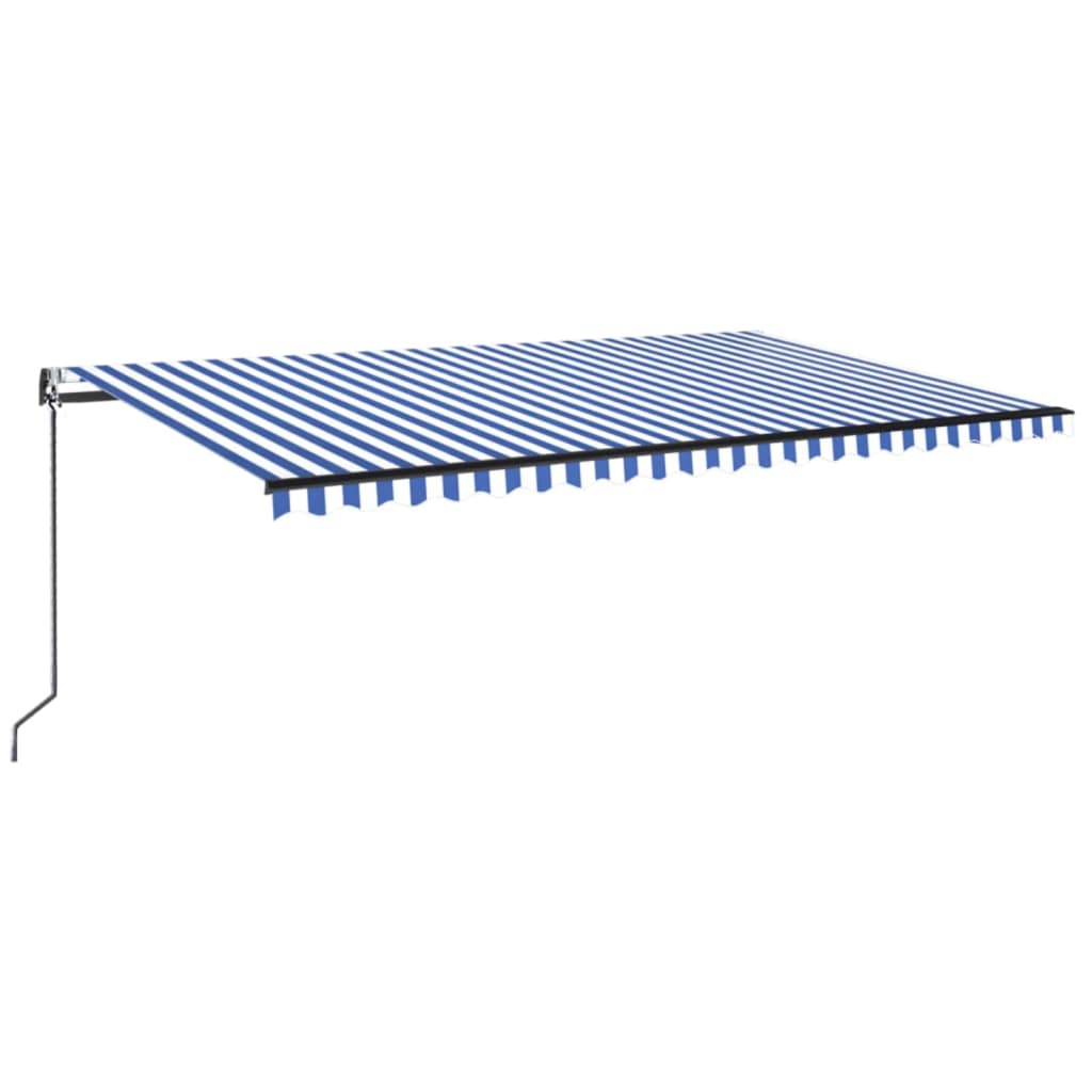 Automatska tenda sa senzorom LED 500x350 cm plavo-bijela