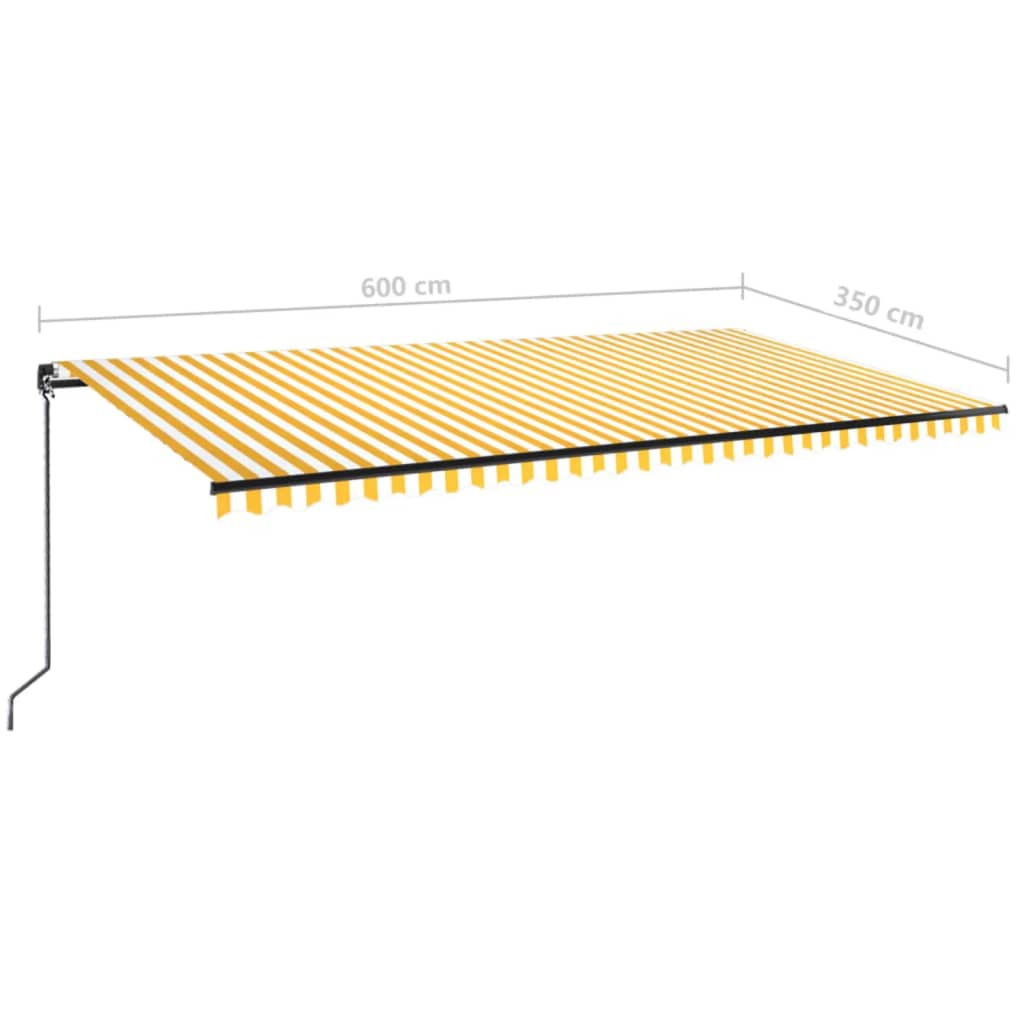 Tenda na ručno uvlačenje 600 x 350 cm žuto-bijela