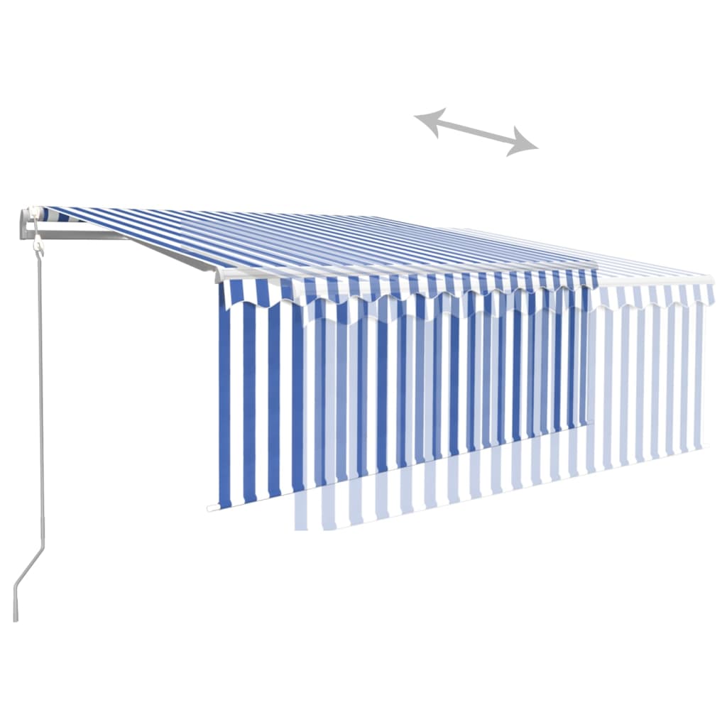 Automatska tenda s roletom i senzorom LED 3x2,5 m plavo-bijela