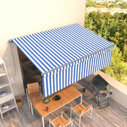 Tenda na ručno uvlačenje s roletom 4,5 x 3 m plavo-bijela