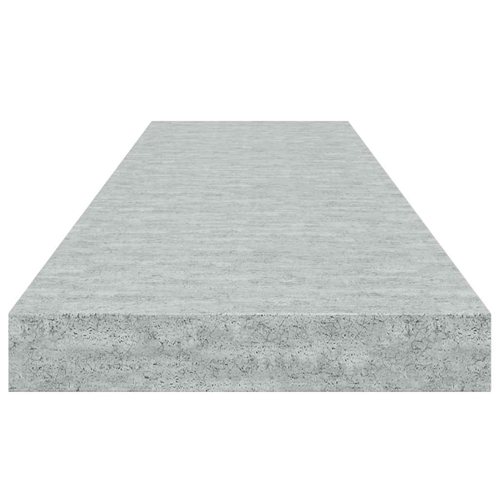 Plutajuće zidne police 2 kom boja betona 90x23,5x3,8 cm MDF