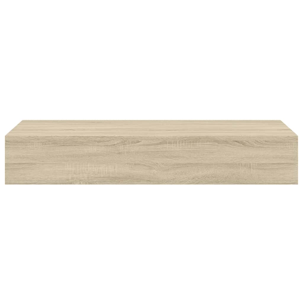 Zidne police s ladicom 2 kom boja hrasta 60 x 23,5 x 10 cm MDF
