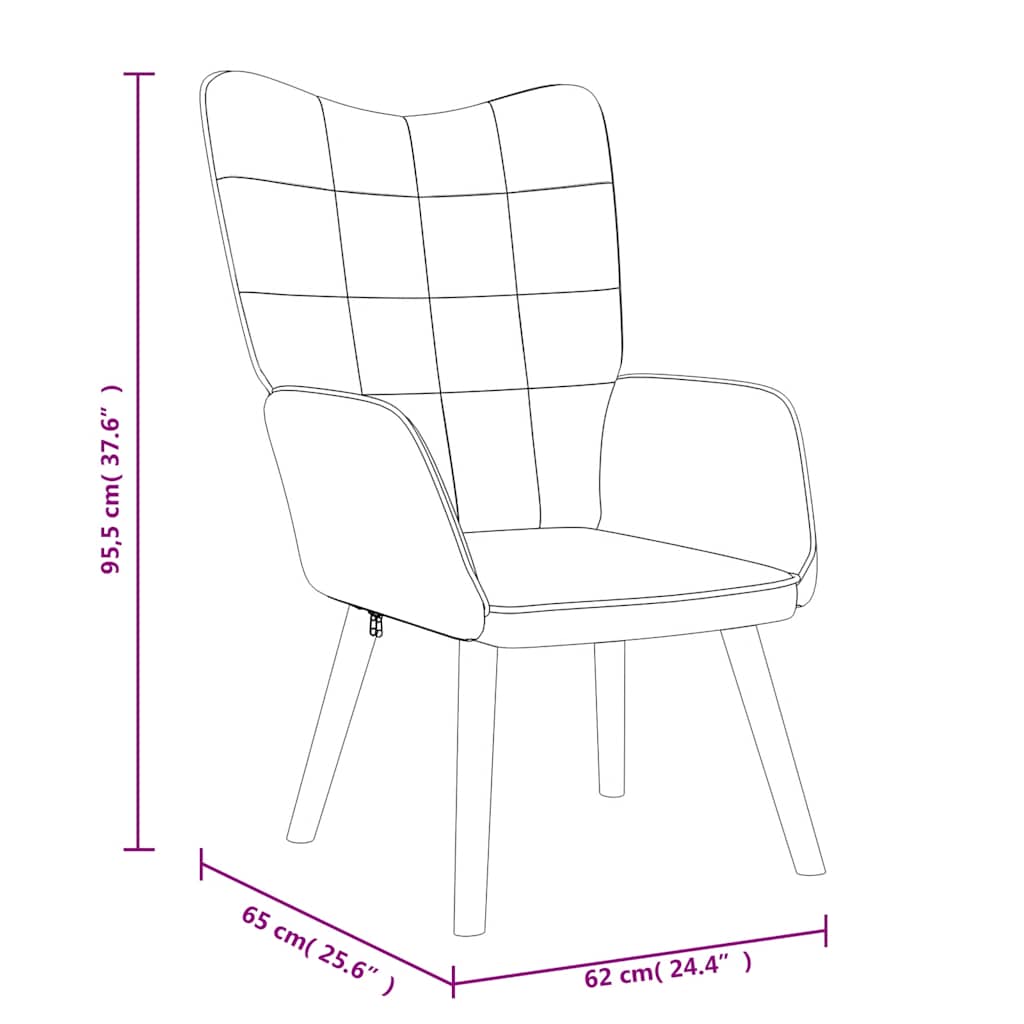 Stolica za opuštanje s osloncem za noge svjetlosiva od tkanine