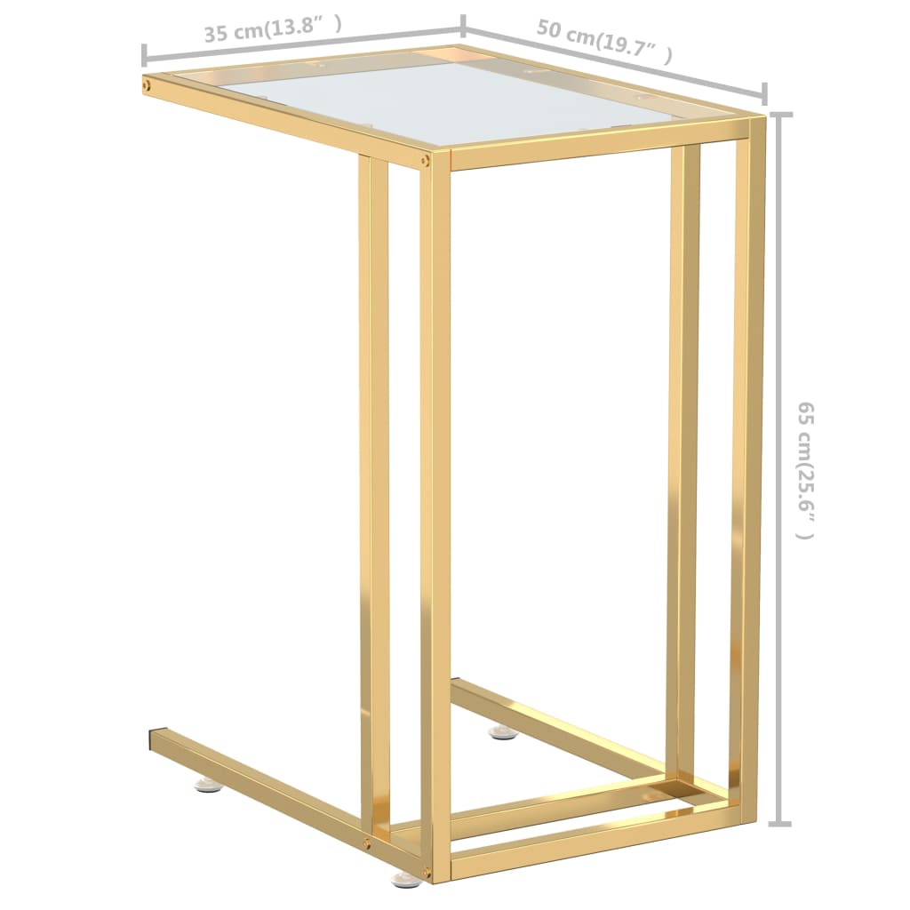 Bočni stolić za računalo prozirni 50x35x65 cm kaljeno staklo