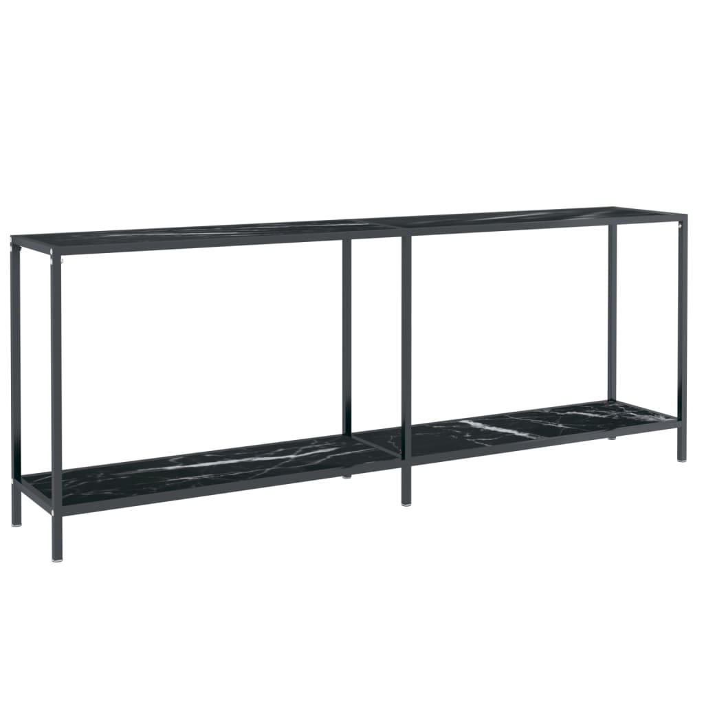Konzolni stol crni 200 x 35 x 75,5 cm od kaljenog stakla