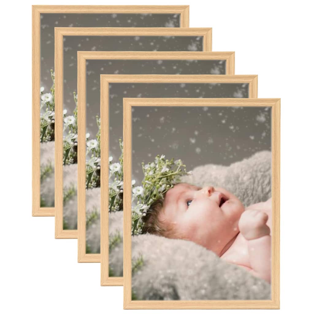 Okviri za fotografije 5 kom za stol boja hrasta 13 x 18 cm