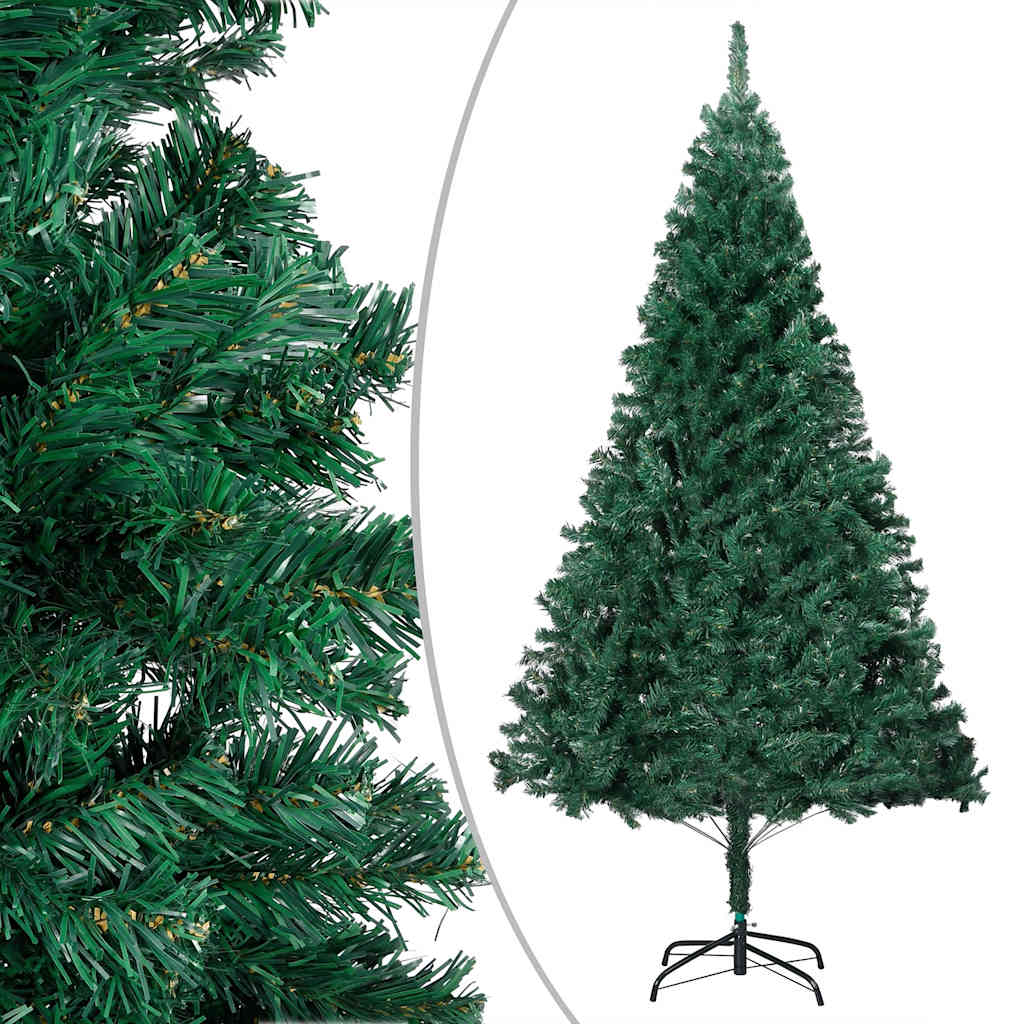 Umjetno osvijetljeno božićno drvce s kuglicama zeleno 180cm PVC