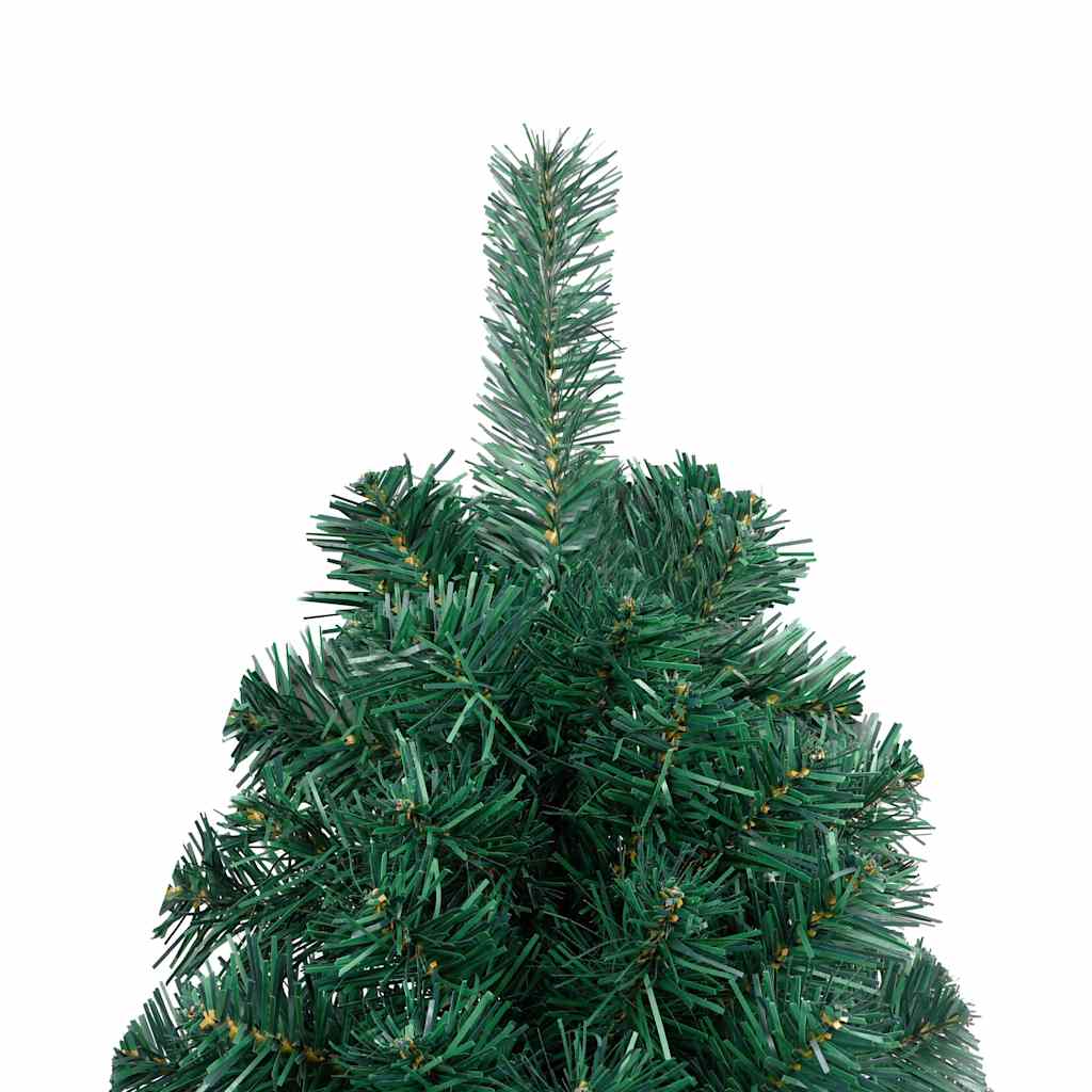Umjetna osvijetljena polovica božićnog drvca zelena 150 cm