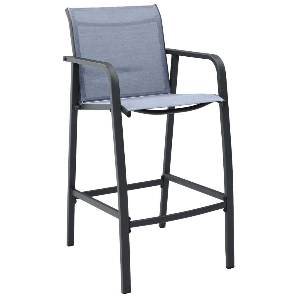7-dijelni vrtni barski set crno-sivi