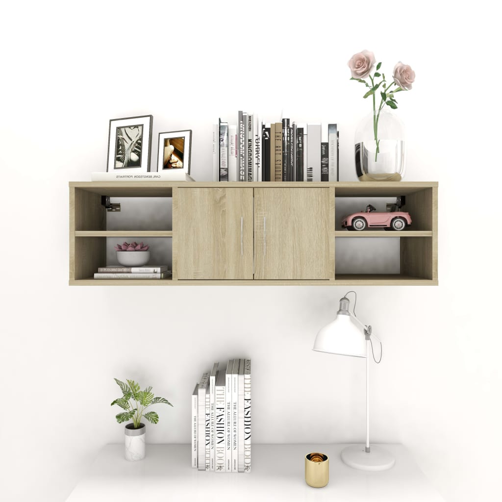 Zidna polica boja hrasta sonome 102x30x29 cm konstruirano drvo